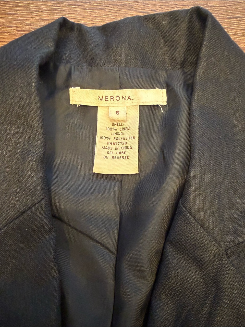Merona Black Women's Tailored Blazer Linen Blend size small - Picture 3 of 5